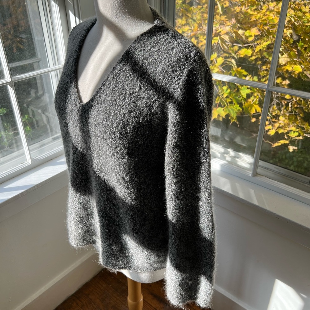 J CREW soft cozy mohair blend boucle v-neck